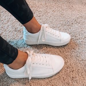Steve Madden White Leather Sneakers